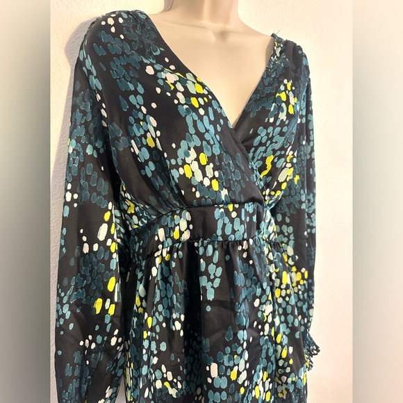 Torrid Satin Blouse Surplice Wrap Top 2X 18 / 20 Evening Long Sleeve Cocktail - Picture 7 of 10